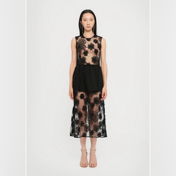 Baum Und Pferdgarten Dresses & Skirts - Baum und Pferdgarten Antonie Black Lace Cocktail/Party Dress-Floral Appliqué